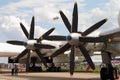 Engines and aircraft propellers bomber TU-95MS at the International Aviation and Space Salon (MAKS) in Zhukovsky.