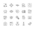 Engines and turbines line icons, signs, vector set, outline illustration concept Royalty Free Stock Photo