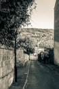 ENGLAND, BATH - 29 SEP 2015: Street in Bath, view from top, blac