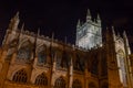 ENGLAND, BATH - 20 SEPTEMBER 2015: Bath Abbey by night B Royalty Free Stock Photo