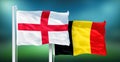 England - Belgium, 3rd place match of soccer World Cup, Russia 2018 National Flags Royalty Free Stock Photo