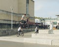 City life in Bristol, Tennager Practising Tricks on his Bike