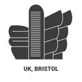 England, Bristol travel landmark vector illustration Royalty Free Stock Photo