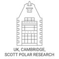 England, Cambridge, Scott Polar Research travel landmark vector illustration Royalty Free Stock Photo