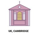 England, Cambridge travel landmark vector illustration Royalty Free Stock Photo