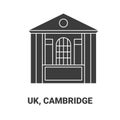 England, Cambridge travel landmark vector illustration Royalty Free Stock Photo