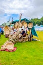 England Cartmel August 3rd 2016 basket maker weaver and wicker basket stall at show
