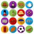 England country set icons in flat style. Big collection of England country vector symbol stock illustration