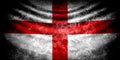England wavy flag in grunge style with darkened edges. Aged texture