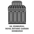 England, Edinburgh, Royal Botanic Garden Edinburgh travel landmark vector illustration Royalty Free Stock Photo