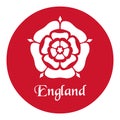 England emblem with the Tudor Rose on red Royalty Free Stock Photo