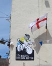 England flag, advert with sheep for Tour de France Royalty Free Stock Photo