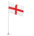 England flag on a flagpole white background 3D illustration Royalty Free Stock Photo