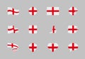 England flag - flat collection. Flags of different shaped twelve flat icons Royalty Free Stock Photo