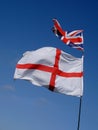 England Flag and Union Jack Royalty Free Stock Photo