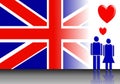 England flag and Valentine couple