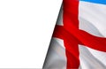 England flag waving with half white background. National 3d UK flag waving, 3D Rendering. Sign of England background seamless. UK Royalty Free Stock Photo