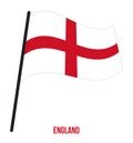 England Flag Waving Vector Illustration on White Background. Countries of the United Kingdom Royalty Free Stock Photo