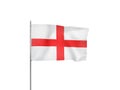 England flag waving white background 3D illustration Royalty Free Stock Photo