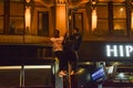 England football fans celebrate Euro 2020 win over Denmark in London, UK Royalty Free Stock Photo