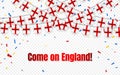 England garland flag with confetti on transparent background, Hang bunting for celebration template banner, Vector illustration Royalty Free Stock Photo