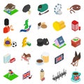 England icons set, isometric style