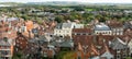 England landscape panorama of Lewes Castle, East Sussex county town in top view. Royalty Free Stock Photo