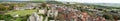 England landscape panorama of Lewes Castle, East Sussex county town in top view. Royalty Free Stock Photo