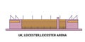 England, Leicester,Leicester Arena travel landmark vector illustration