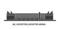 England, Leicester,Leicester Arena travel landmark vector illustration