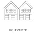 England, Leicester travel landmark vector illustration