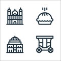 England line icons. linear set. quality vector line set such as carriage, royal albert hall, pie