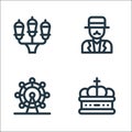 England line icons. linear set. quality vector line set such as crown, ferris wheel, gentleman
