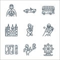 england line icons. linear set. quality vector line set such as ferris wheel, soccer, stonehenge, cricket, spy, tower of london,