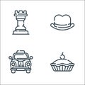 England line icons. linear set. quality vector line set such as pie, taxi, fedora hat