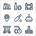 England line icons. linear set. quality vector line set such as , pocket watch, carriage, pie, cricket, uk flag, tower bridge,