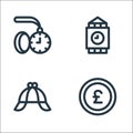 England line icons. linear set. quality vector line set such as pound, detective hat, big ben