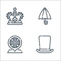 England line icons. linear set. quality vector line set such as top hat, placeholder, umbrella