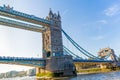 England London - April 20, 2019 : Tower bridge with group tourist visiting.