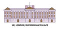 England, London, Buckingham Palace, travel landmark vector illustration