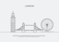 England London city line art vector