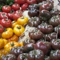 England, London, Southwark, Borough Market, Vegetable Stall, Tomato Display Royalty Free Stock Photo