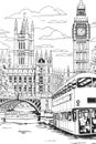 England London vector coloring page Royalty Free Stock Photo