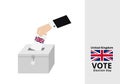 England man voter dropping ballots in the election box with national flag vector