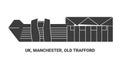 England, Manchester, Old Trafford, travel landmark vector illustration Royalty Free Stock Photo