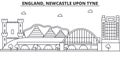 England, Newcastle Upon Tyne architecture line skyline illustration. Linear vector cityscape with famous landmarks, city Royalty Free Stock Photo