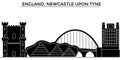 England, Newcastle Upon Tyne architecture vector city skyline, travel cityscape with landmarks, buildings, isolated