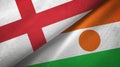 England and Niger two flags textile cloth, fabric texture