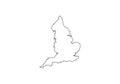 England outline map national borders country shape Royalty Free Stock Photo