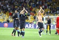 England players thank fans for support Royalty Free Stock Photo